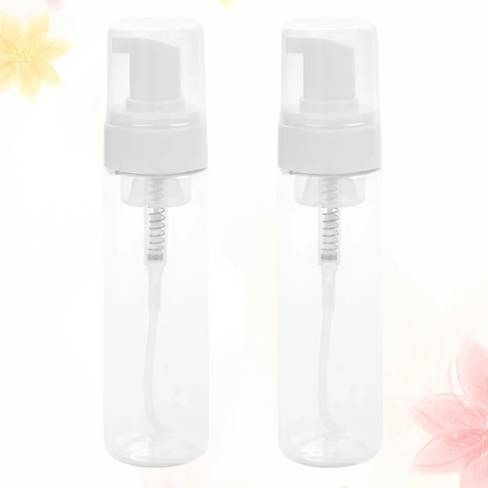 

2pcs 200Ml Press Type Bubbler Empty Bottle Container Travel Home Reusable Eco Friendly Lightweight Portable Facial
