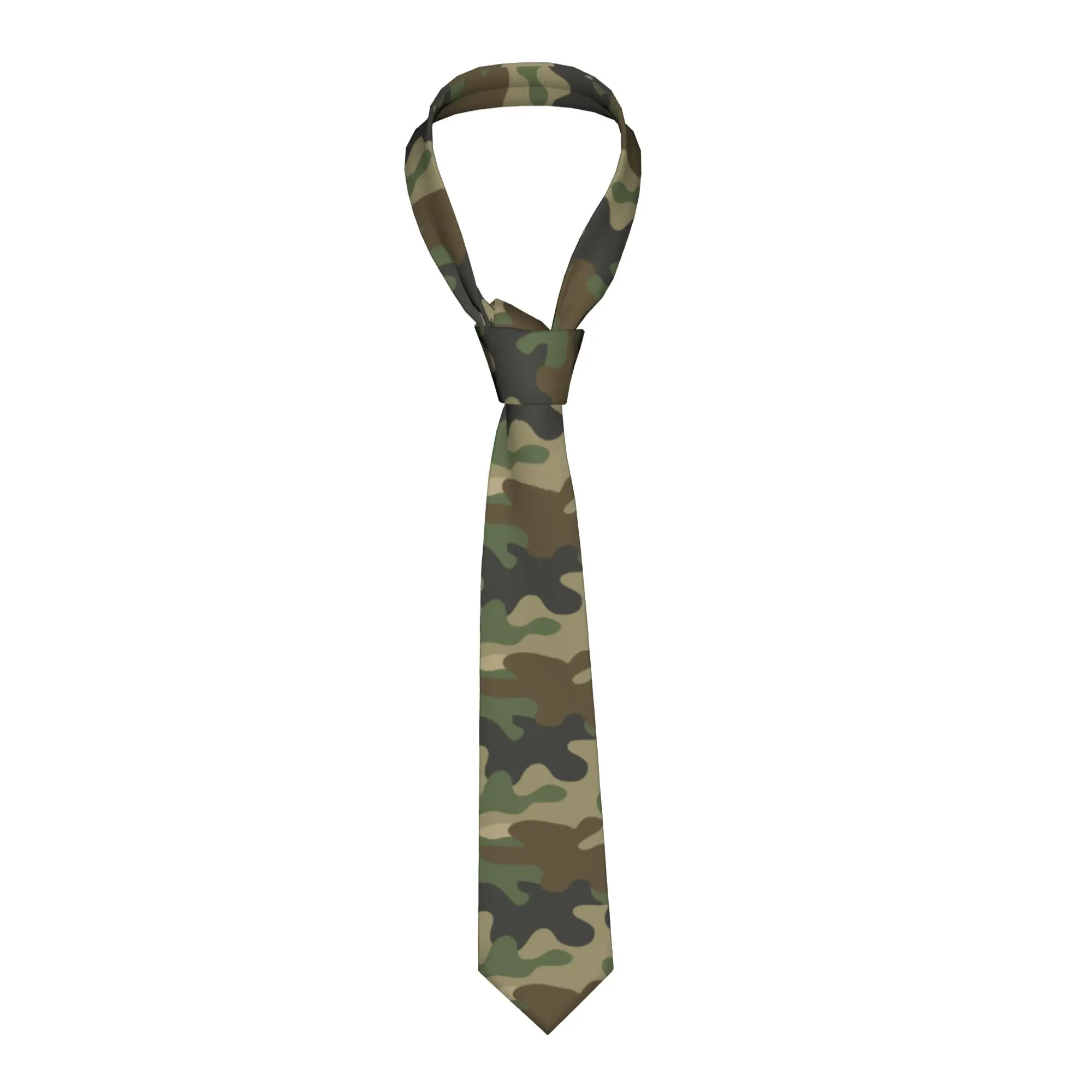 Camouflage Necktie Unisex Slim Polyester 8 cm Narrow  Neck Tie for Men Daily Wear Cravat Wedding Accessories  Cosplay Props