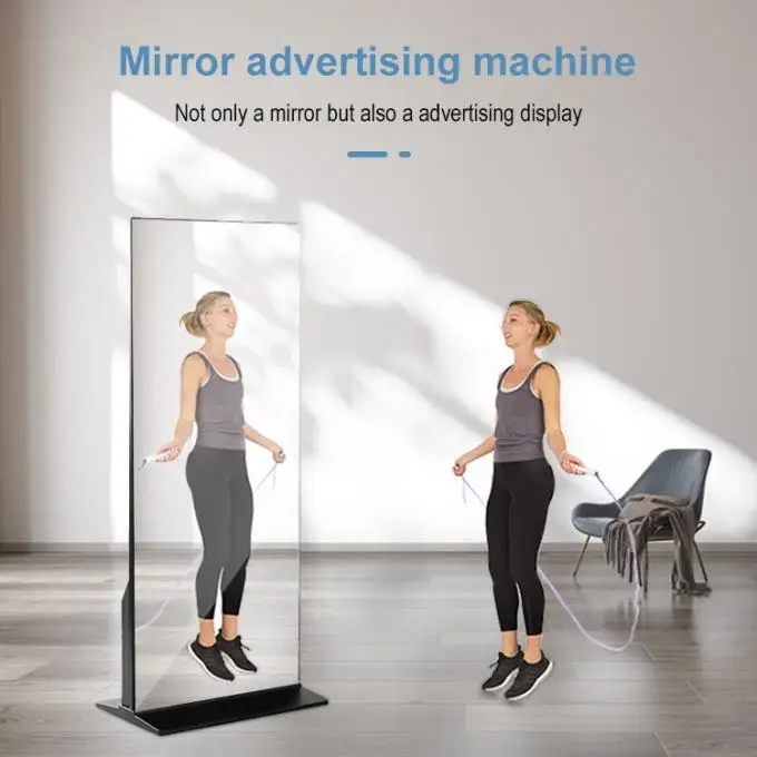 Snappyqm 43 Inch Digital Signage Magic Mirror Photo Booth Touch Screen Interactive AI Fitness Mirror Indoor