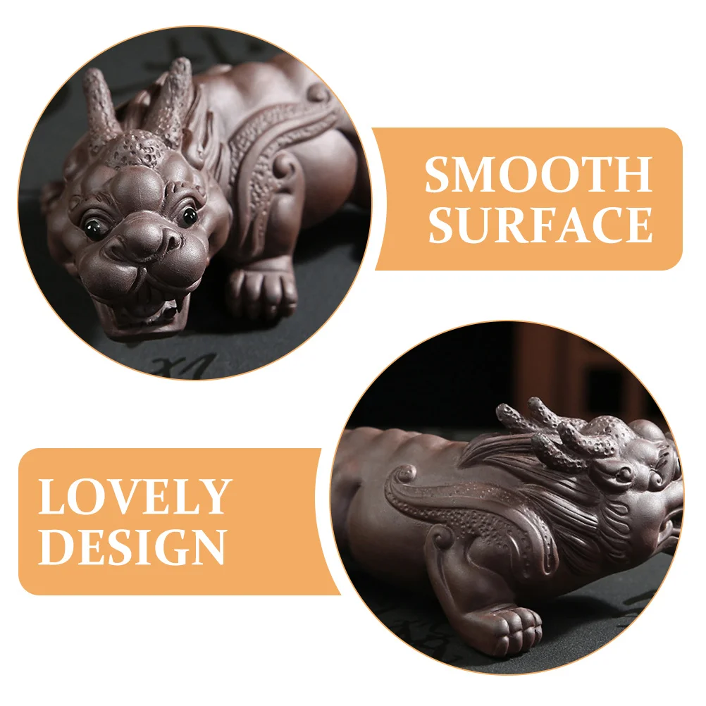 

Tea Pet Adornment Purple Sand Ancient Animal Wealth Statue Small Tray Decor Table Decoration