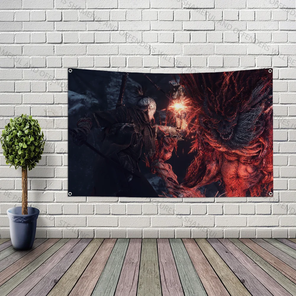 S-Sekiro S-Shadows Die T-Twice Game Flag Large Size Shop Art Promotion Advertising Booth Flag Hanging Banners