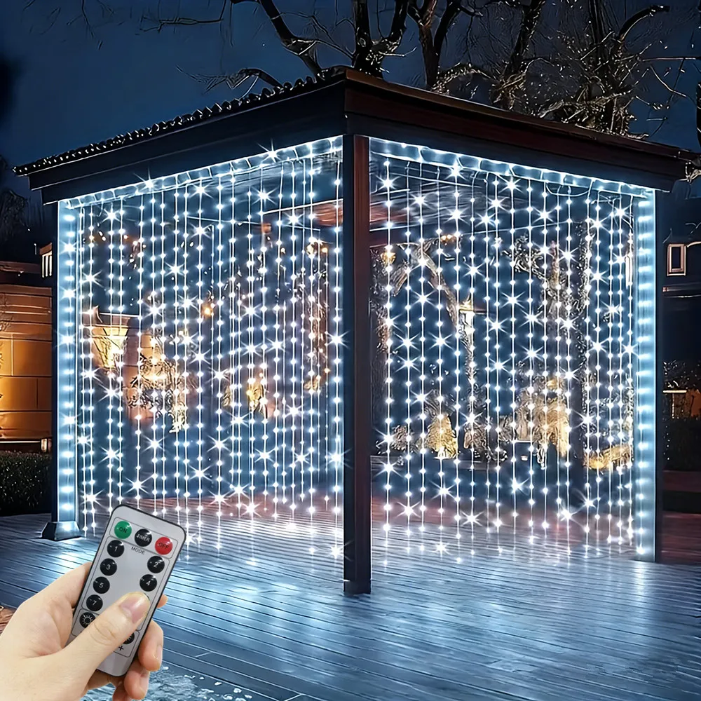 USB Plug 8 Modes Curtain LED Lights String Christmas Lights Bedroom Wedding Party Valentine's Day Holiday Halloween Decoration