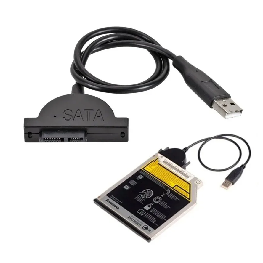 Usb إلى sata mini 2 7 + 6 13pin ، محول للكمبيوتر المحمول ، cd/dvd rom ، محول كابل sata ، كابل بصري