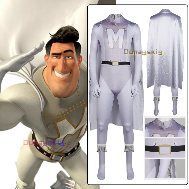 

Halloween Metro Man Cosplay Jumpsuits Anime Megamind Super Hero Bodysuit Hallowee Zentai Suit Party Masquerade Tights s-3xl