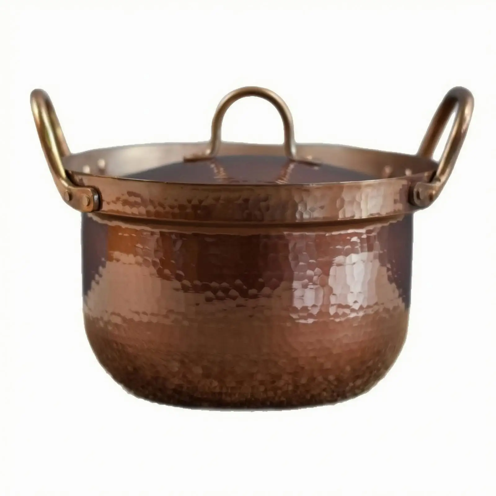 Violet Copper Deep Cooking Pot with Lid for Family Hot Pot and Stovetop Meals