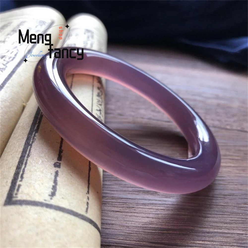 

Натуральный ледяной агат, халцедон, поясничный фиолетовый браслет, высококачественные роскошные модные ювелирные изделия, изысканные праздничные подарки для пар