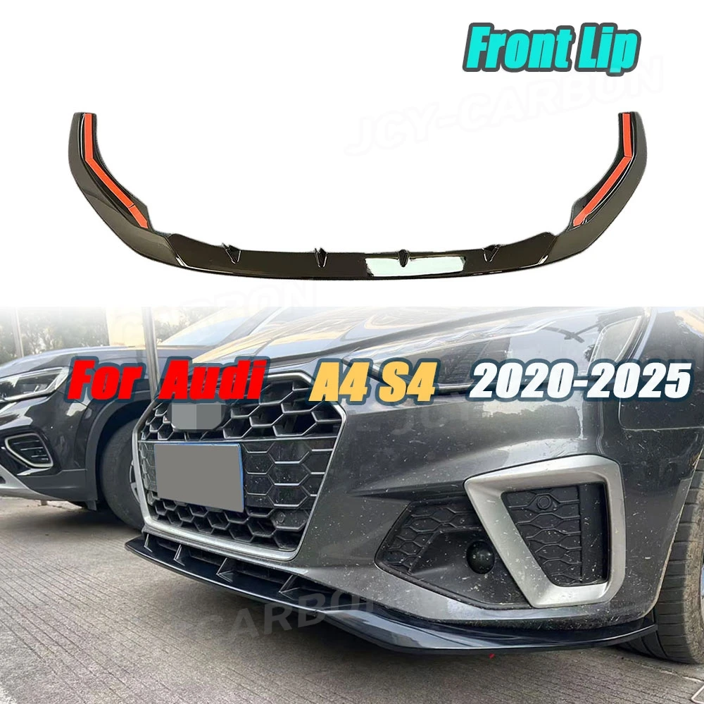 

Карбоновый автомобильный передний бампер, диффузор, спойлер для Audi A4 Sline S4 2020-2025, нестандартный бампер, защита автомобиля, глянцевый черный цвет