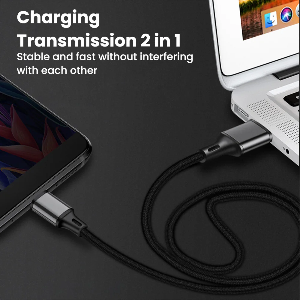 0.25m Short USB C Cable 3A Type C/Micro Fast Charging Cable Power Bank Data Cord For Samsung Huawei Xiaomi Nylon Braided Wire