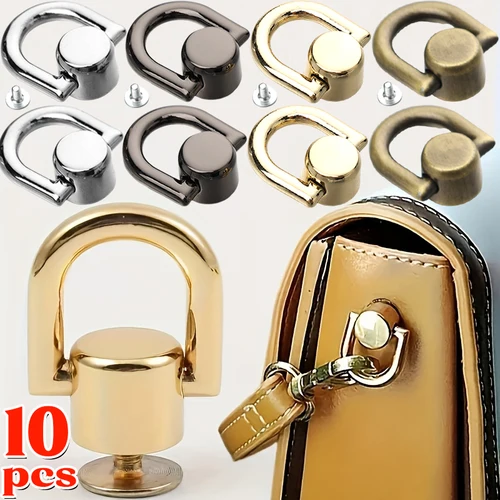 Hebillas de Clip para bolso con anillo en forma de D, hebilla doble de Metal Retro, asas de cadena para bolso, conector, correa para bolso, accesorios de Hardware, 1/10 Uds.
