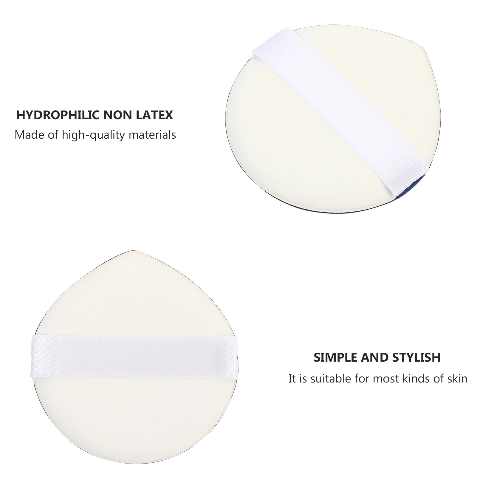 4Pcs Heart Shape Powder Puff Soft Skin Friendly Makeup Applicator Ribbon Handle for Foundation Cream Concealer Blusher Loose