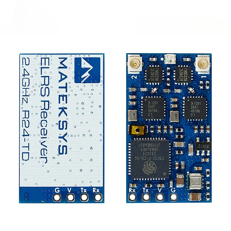 

1pcs/EXPRESSLRS 2.4GHZ TRUE DIVERSITY RECEIVER, R24-TD 2.4GHz ISM 20dbm (100mW) CRSF for RC FPV Drone