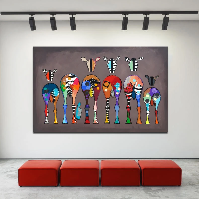 

Colorful Animals Abstract Zebra Posters and Prints Canvas Painting Scandinavian Cuadros Wall Art Pictures for Living Room Decor