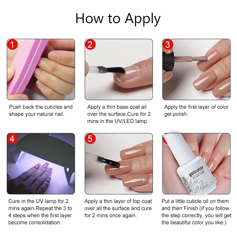 Arte Clavo 15ml 24pcs/Set Pink Red Colors Gel UV LED Gel Varnish Polish Nail Nails Art Soak-Off Kit Semi Permanent Base Top Coat