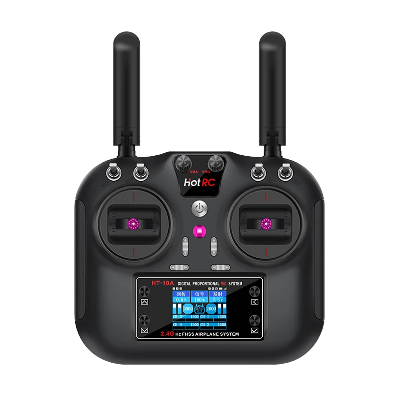 HOTRC HT-10A HT10A 2.4 Ghz 10CH émetteur télécommande avec récepteur F-10A pour avion RC jouet bateau Drone Robot