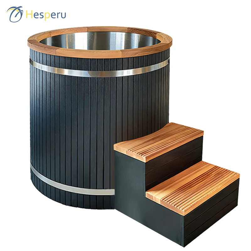 High Quality 1 Person WPC Board Cold Plunge Tub Ice Bath Portable Recovery Therapy Tub Custom Logo For Gym Home Hotel Spa