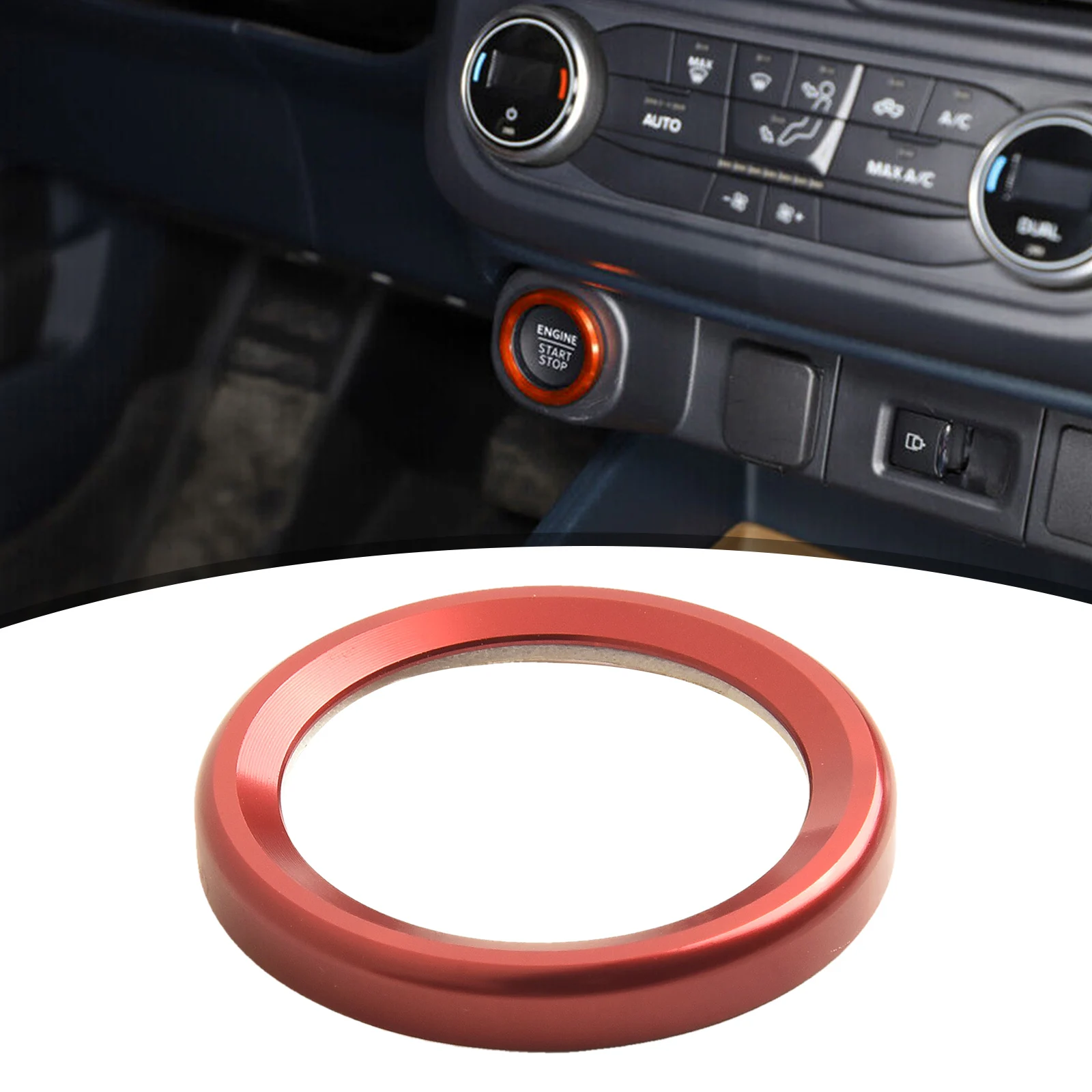 Elevate the Interior of Your For ford Maverick 2022 with an Orange Alloy Ignition Start Stop Button Cover Ring Unique and Classy