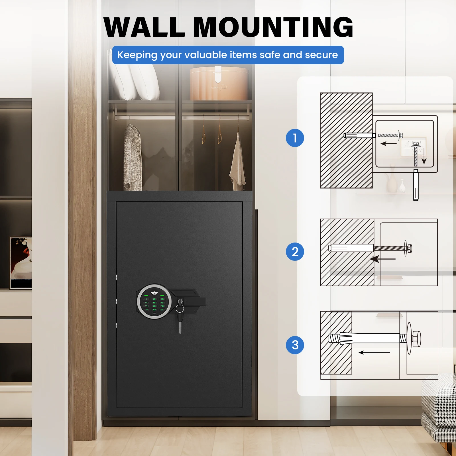 6.0 Cuft Unassembled Home Safe,Money Safe with Backlit Keypad and Dual Alarm,Digital Cash Safe with Pistol Rack