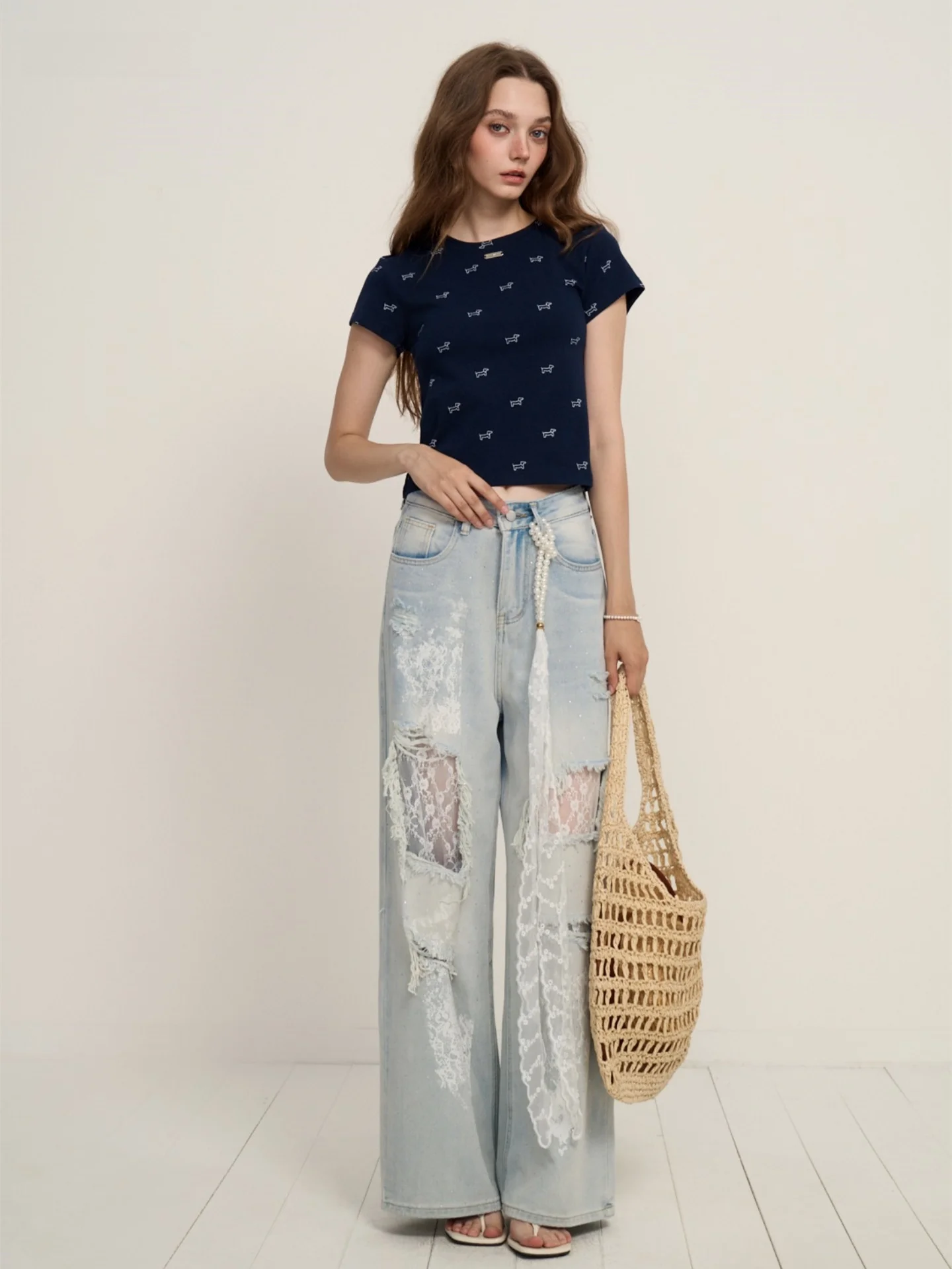 

Футболка с эффектом похудения CHILLZOEY с принтом собаки, летняя, женская, модная, универсальная, хлопковая, влагоотводящая, с круглым вырезом