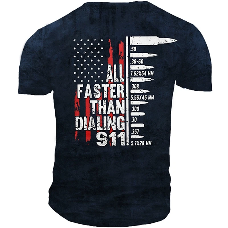 Fashion Alphabets Bullet Pattern T-shirt Simple Trend Short Sleeve Mens 3D Printed Summer T Shirt Loose Streetwear Oversize Tees