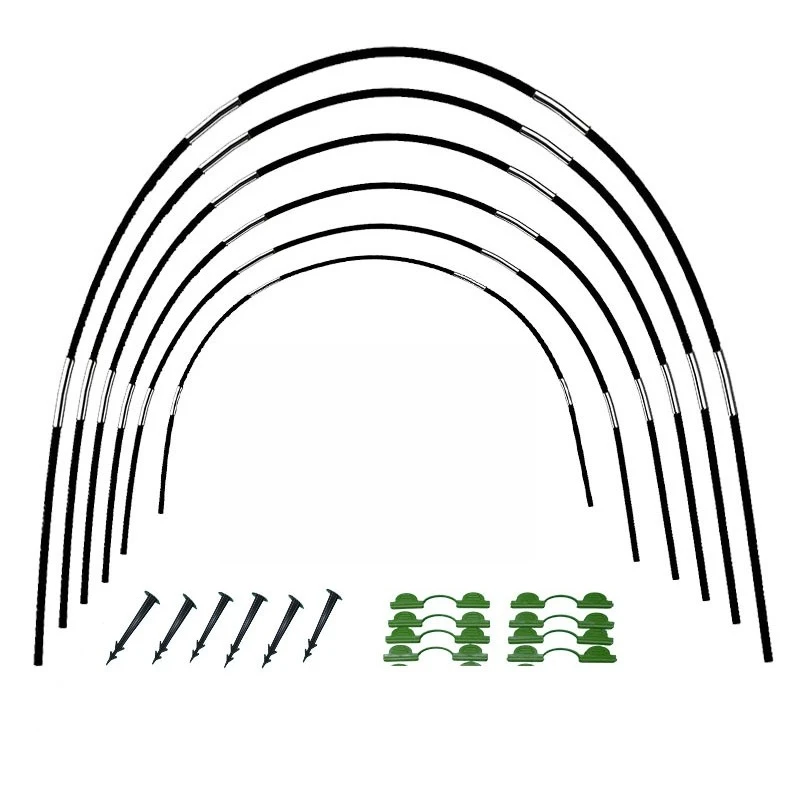 Greenhouse Hoops Set Gardening Folding Fiber Rod Set Arch Shed Bracket Garden Greenhouse Seedling Plant Hoop Grow Tunnel Support