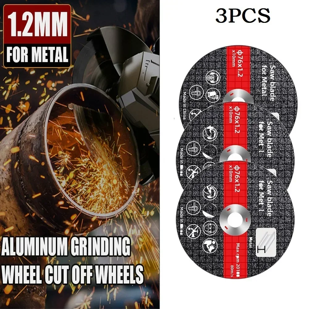 

3pc 3inch 76mm Cutting Disc Saw Blade Circular Resin Grinding Wheel Metal Cutter Tools For Electric Angle Grinder Accessories