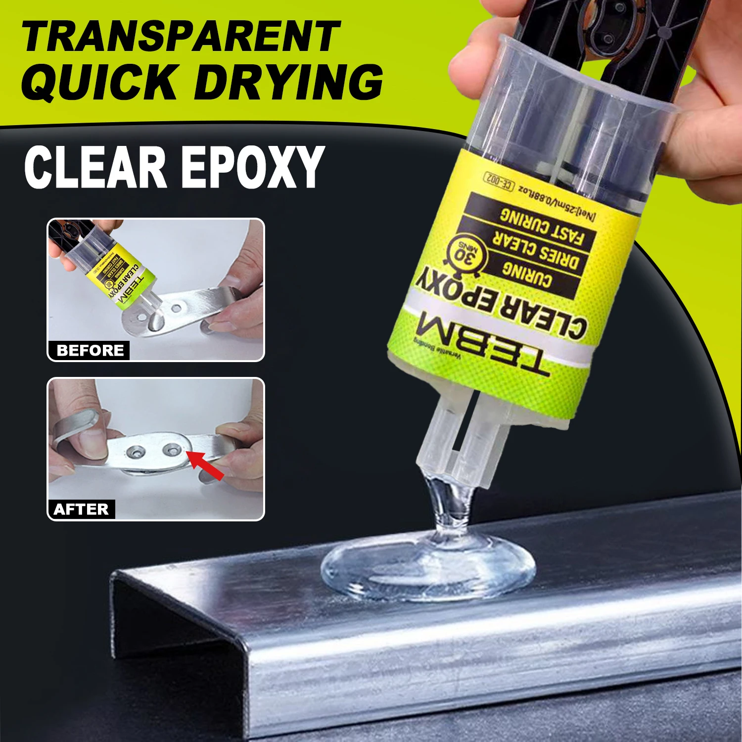 

25 мл эпоксидный клей AB, водостойкий, быстросохнущий, суперпрочный жидкий клей для ремонта дерева, пластика, металла, для сварки