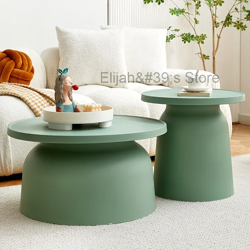 Nordic Coffee Table Set Round Plastic Cover Modern Living Room Balcony Coffee Corner Side Table Mesa De Noche Outdoor Furniture