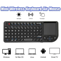 A8 Mini Wireless Keyboard 2.4G RF Backlit Touchpad Russian English Keyboard For MacBook iPad PC Tablet USBRechargeable Air Mouse