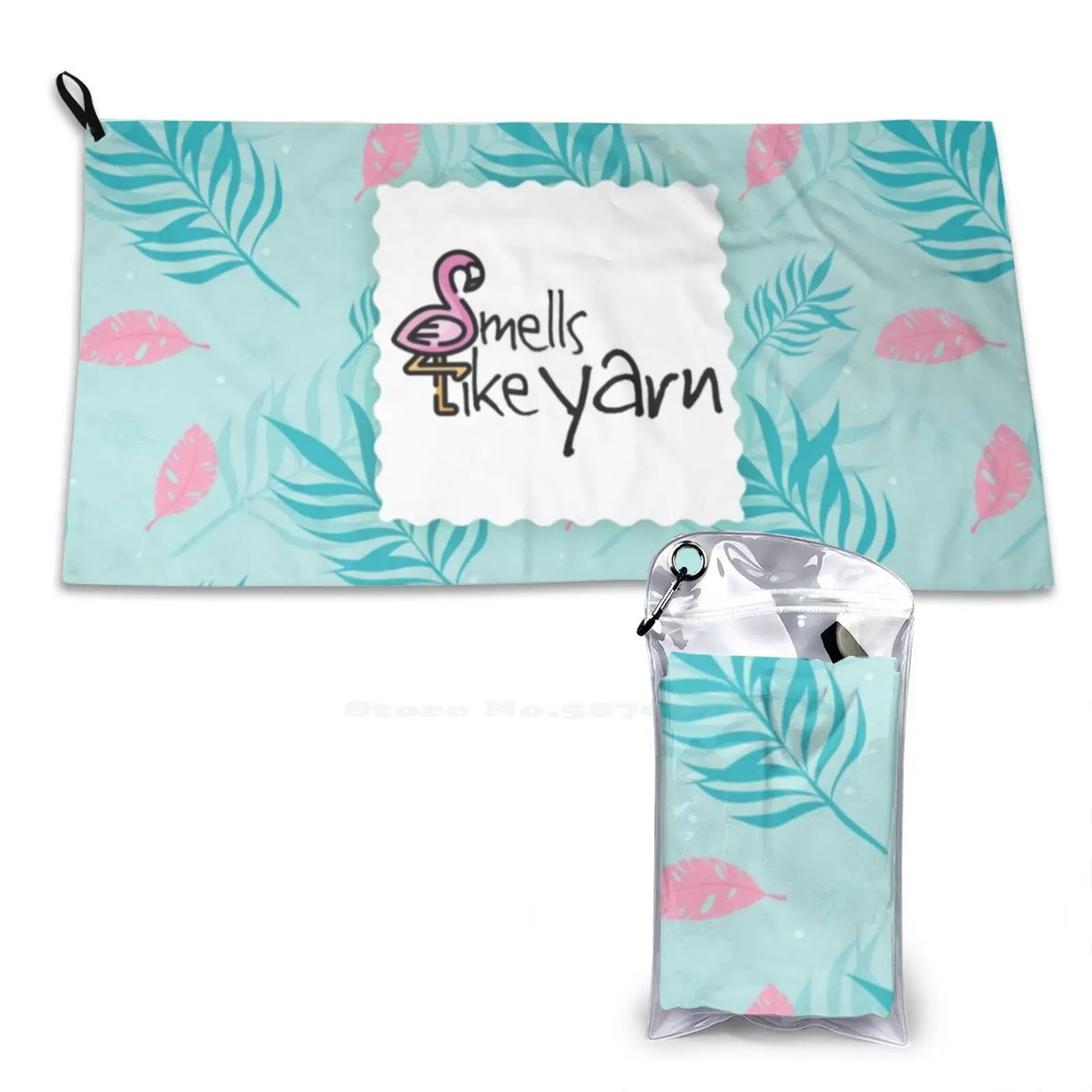 Smells Like Yarn Tropical Soft Towel Quick Dry Beach Towel Smells Like Yarn Smellslikeyarn Flamingo Knitting Tropical