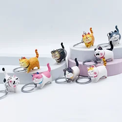 Funny Travel Game Cat keychain Creative Kitten Pen Holder Keyring for Women Men Office Leisure Desktop Decor Accessories Gift