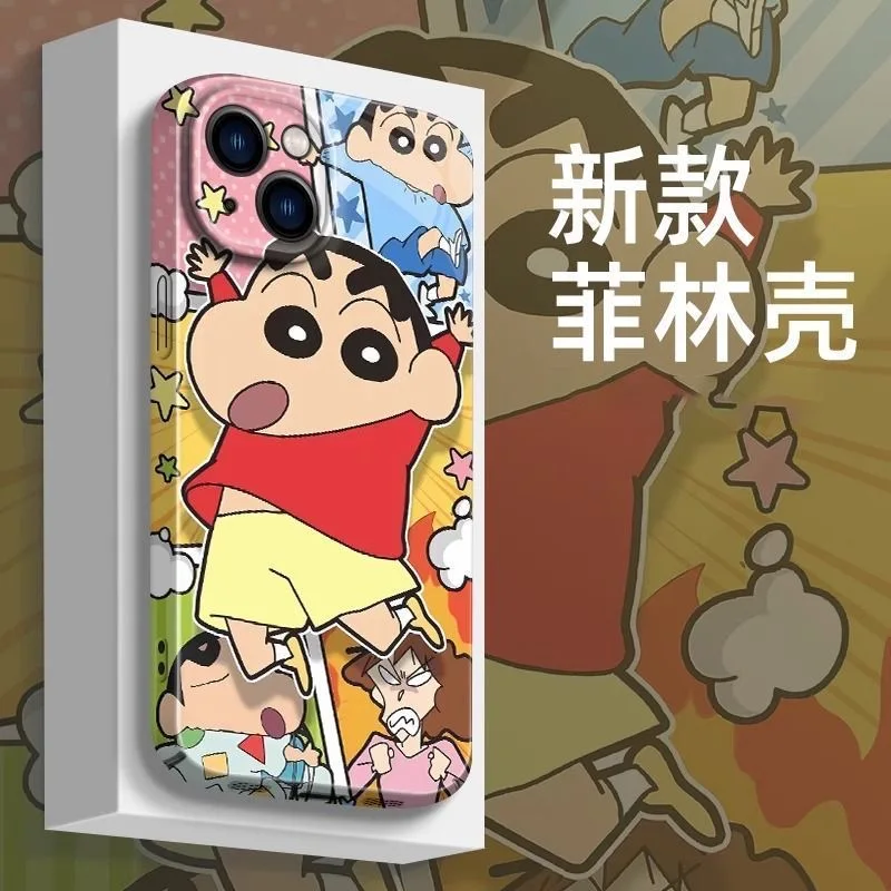 Anime Crayons Shinchans Phone Case for Xiaomi Redmi 9C 9T 10A K30 K40 Note 9 9S 10 11 12 Pro Max 4G 5G Glossy HD Hard PC Cover image 2