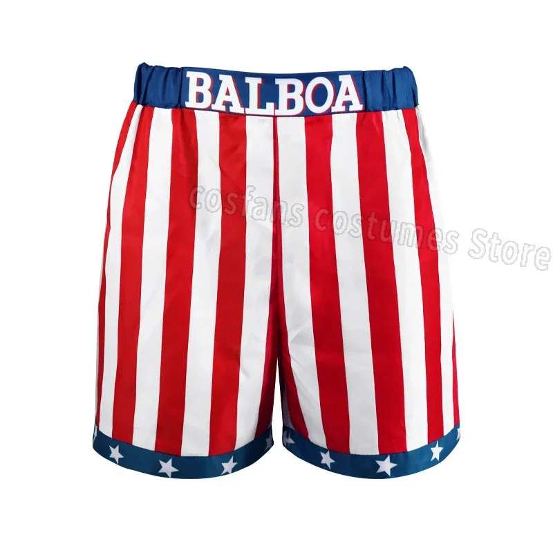 25COSBoy rojo negro Rocky Balboa Boxer disfraz ropa con pantalones cortos película bata de boxeo disfraz