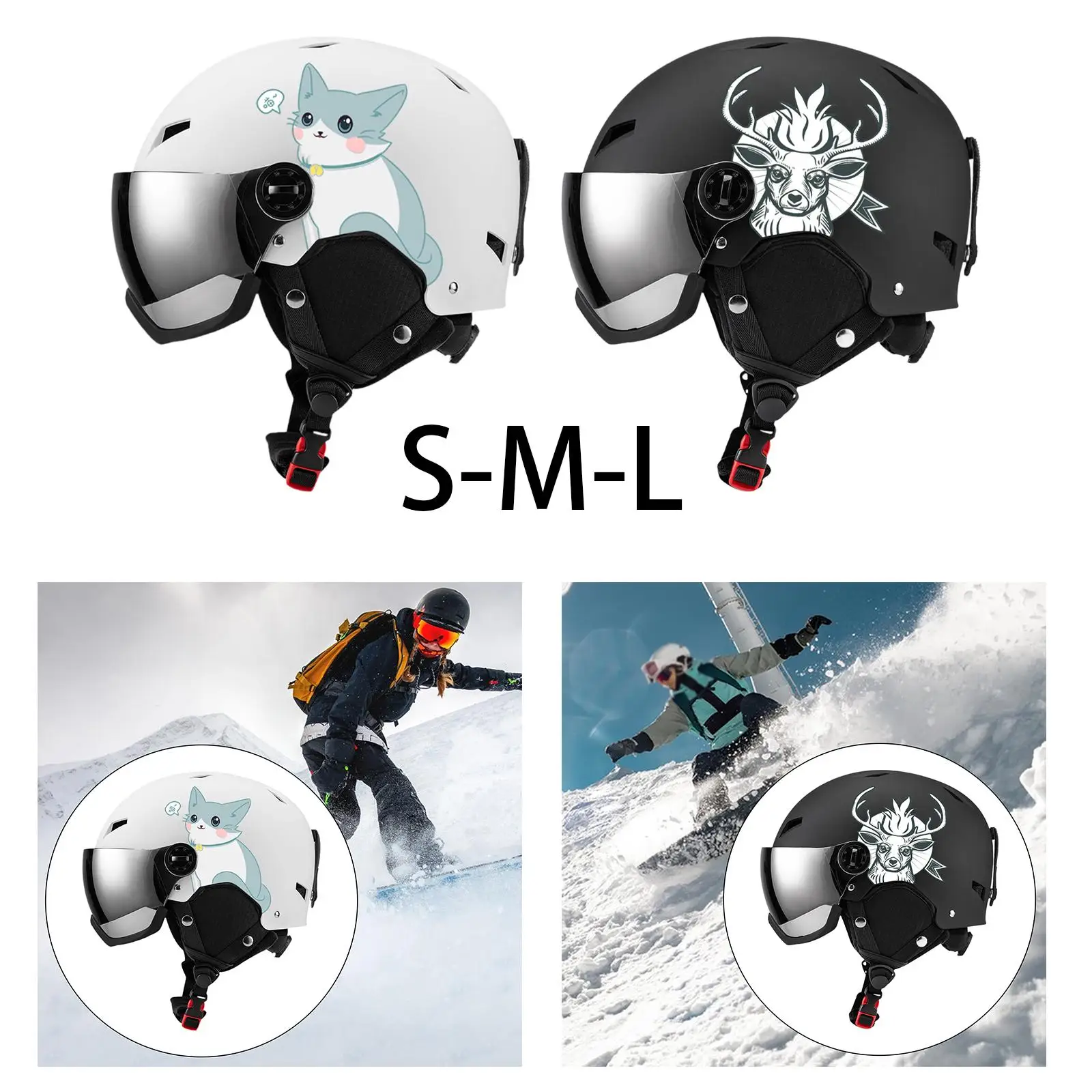 Snowboard helm Multifunktions-UV-beständige stoß dämpfende Schutz ausrüstung Integriertes Visier zum Skifahren außerhalb des Skifahrers