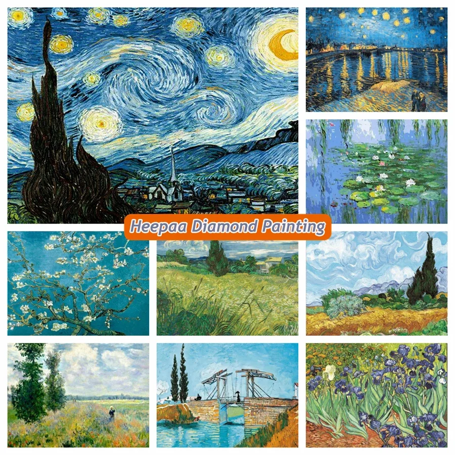 Vincent Van Gogh The Starry Night Diamond Painting Art Beautiful Famous Painting Cross Stitch Mosaic Room Decor Gift