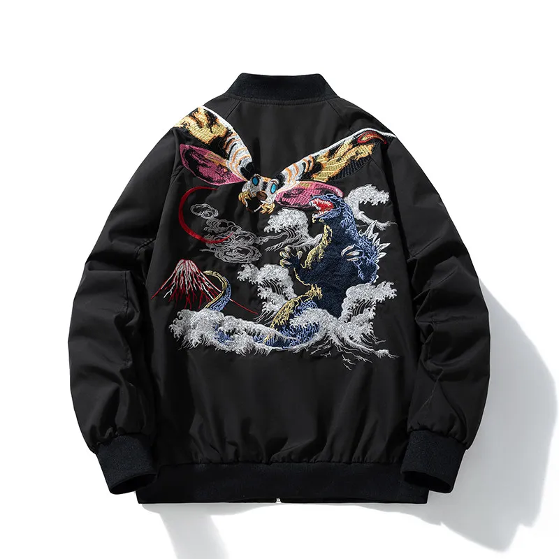 Yokosuka High Street Embroidered Baseball Uniform Pilot Jacket Men and Women Couple Autumn Winter Loose Hip Hop Coat