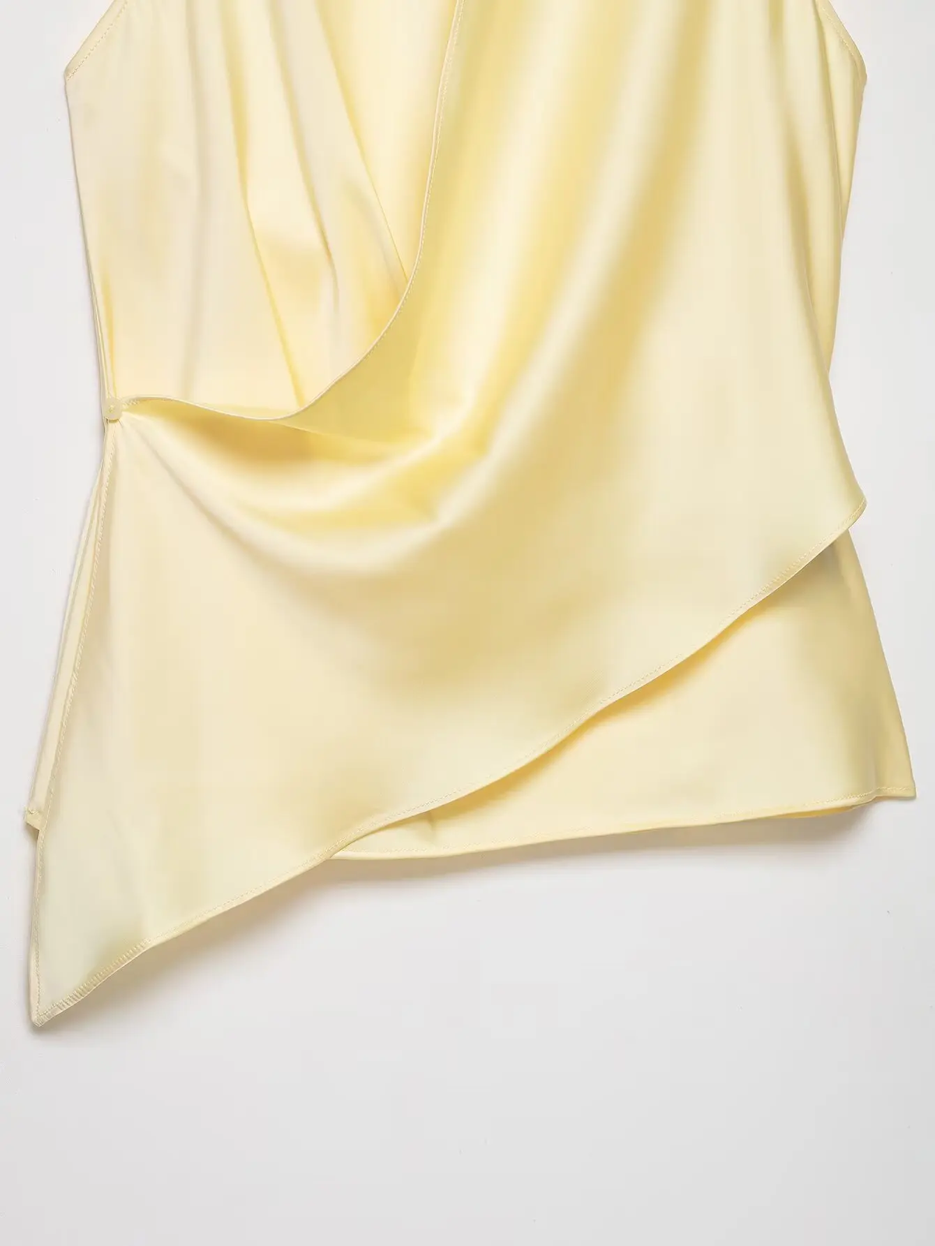 HH Damen Sommer Satin Neckholder-Top Damen Wickel-Bluse mit V-Ausschnitt und Rückenbindung Asymmetrische Bluse Niedliche Alltags- Urlaubs- und Geschäftskleidung – Detail 20