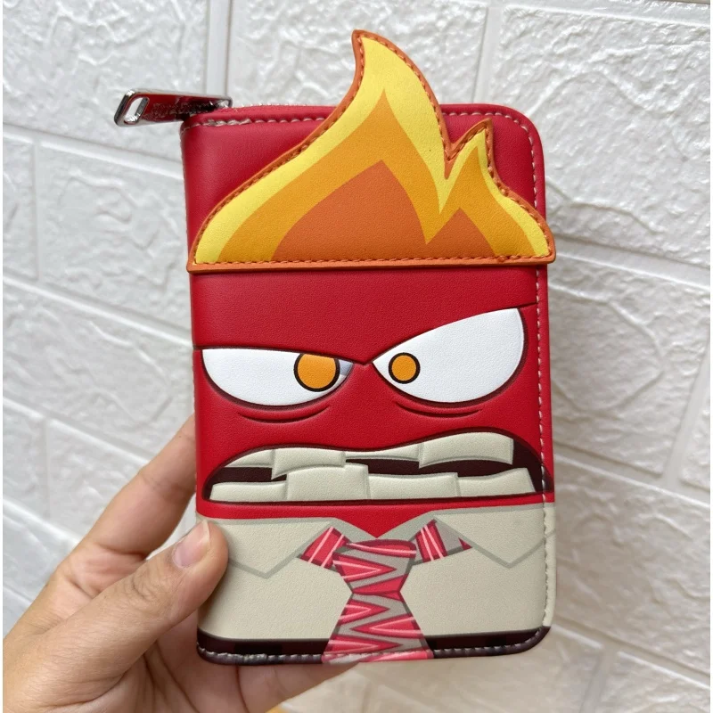 Tail Goods Leather Inside Out 2 Cute Cartoon Pixar Angry Large Capacity Card Holder Anime Kawaii Portable Change Storage Bag New