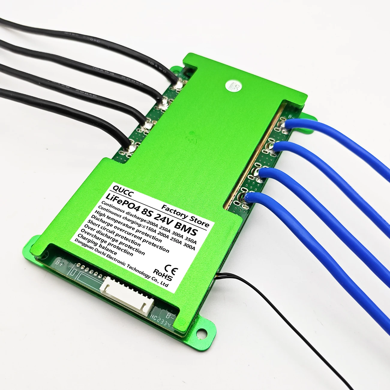 Qucc BMS 8S 24V Lifepo4 200A 250A 300A تهمة التفريغ نفس المنفذ لوحة التوازن نظام إدارة بطارية الليثيوم Bms مع NTC