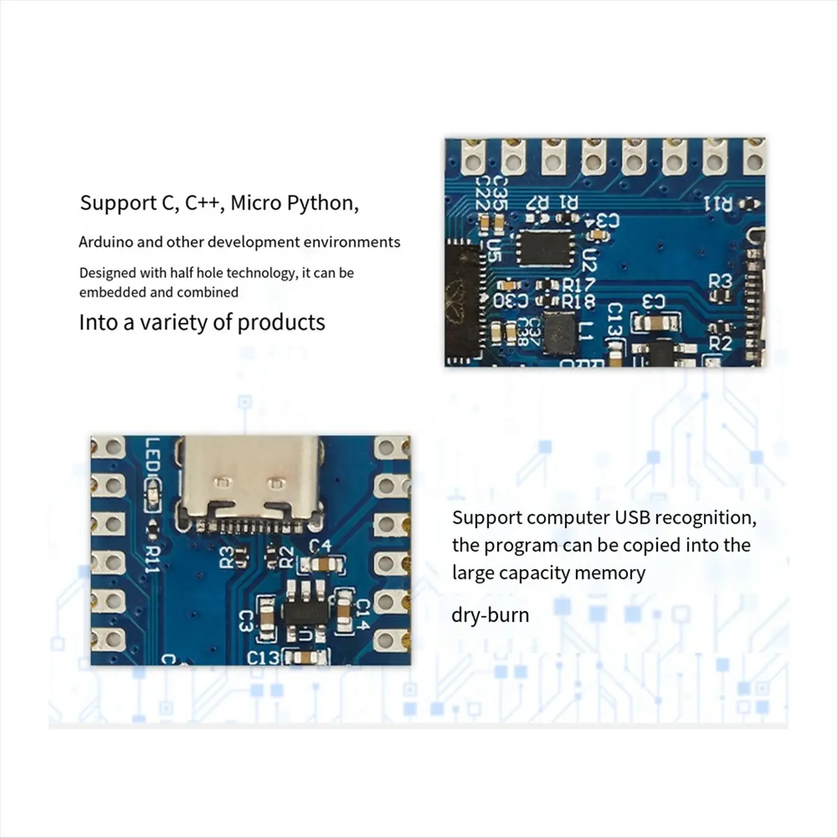 

#79Q Electronics Accessories,For Raspberry Pi Pico2-RP2350 Development Board (Plastic)