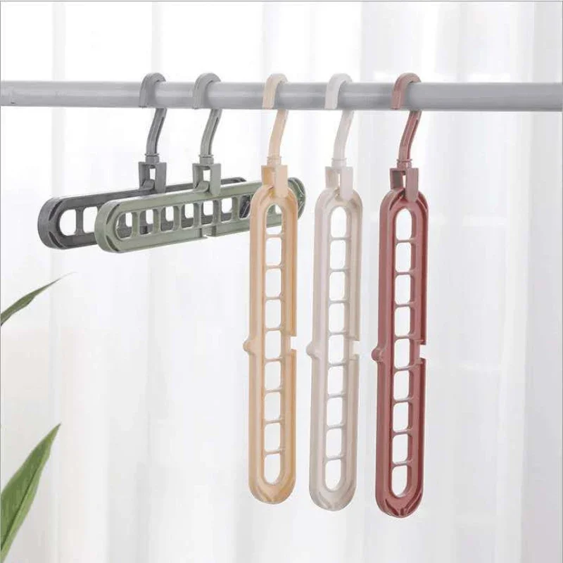 9-hole Clothes Hanger Organizer Space Saving Hanger Multi-function Folding Hangers Drying Racks Scarf Clothes Storage