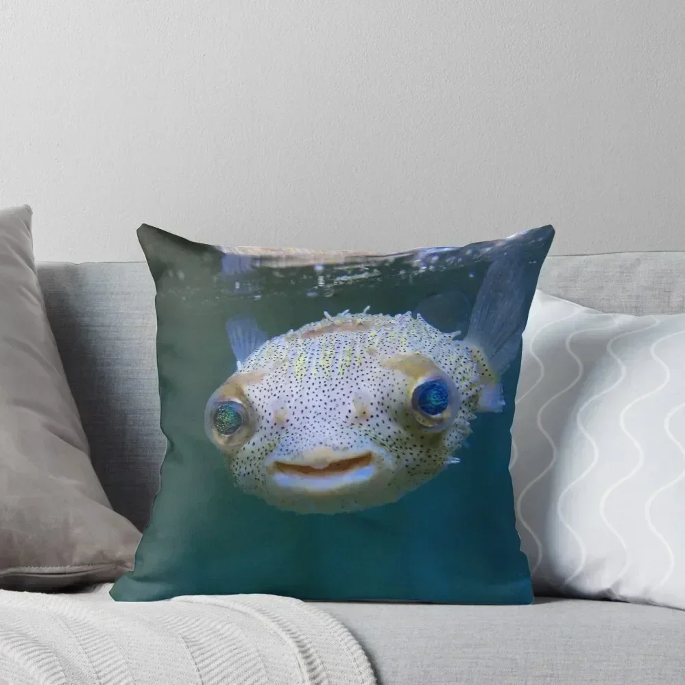 Happy Porcupine Puffer Fish Throw Pillow Sofa Cover Christmas Pillow autumn pillowcase Cushion Cover Set pillow