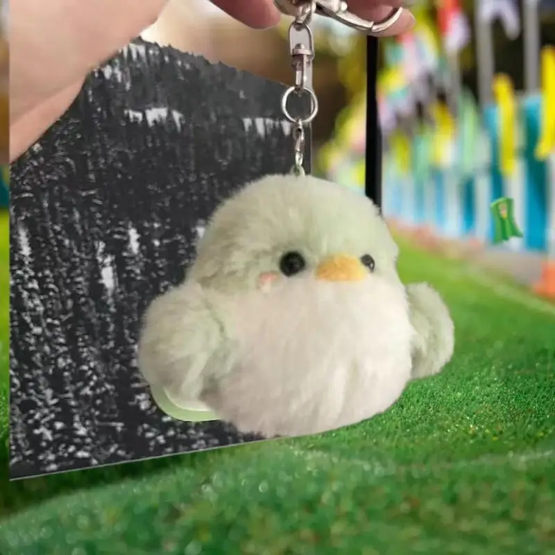 Adorable sac à dos de poupée d'oiseau de dessin animé, porte-clés pendentif en peluche de haute qualité