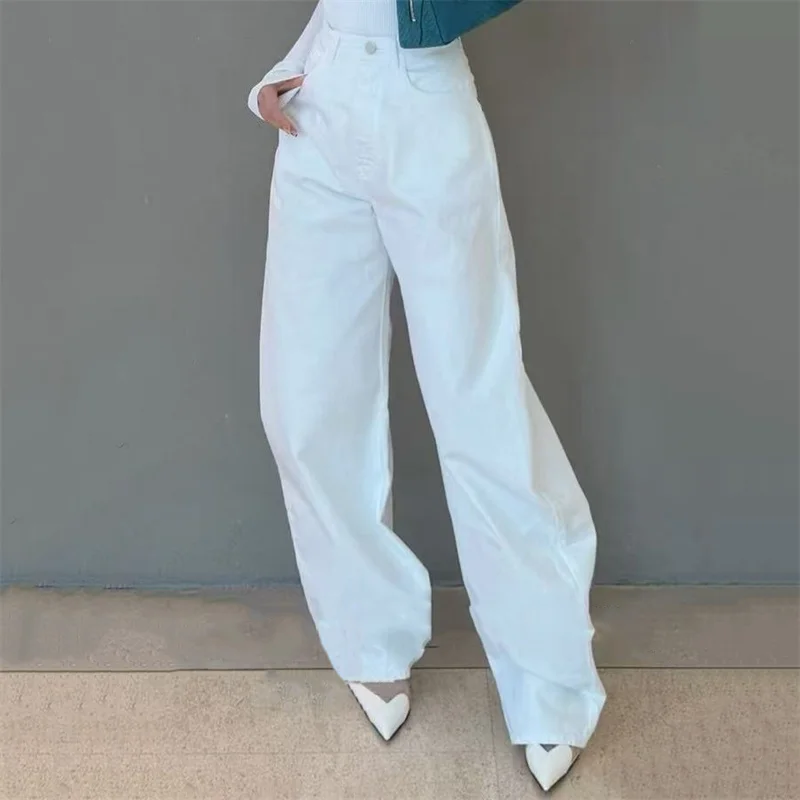 

Women's jeans New high waisted slim fit straight leg pants for the summer of 2026 pure cotton women's pants y2k wide leg pants