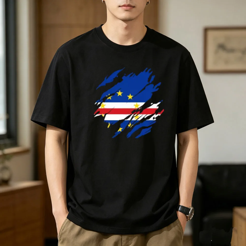 Unisex Men Cape Verde Flag Pride T Shirt Cabo Verdean Tees T Shirts Women Boys High Quality Cotton T-Shirt