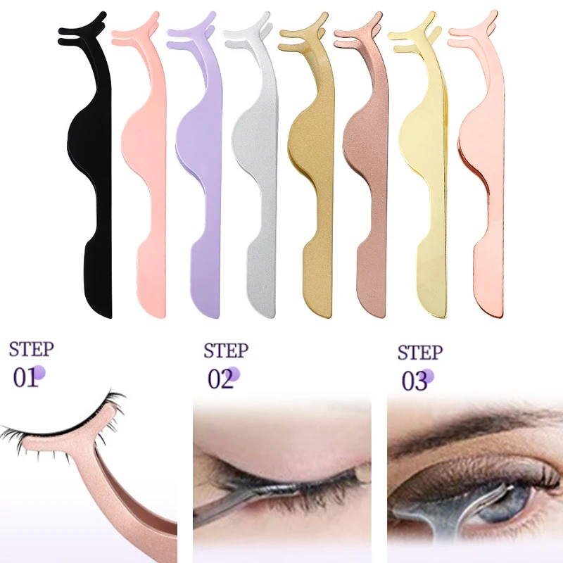 False Eyelashes Tweezer Fake Eye Lash Applicator Eye Makeup Tools Professional Eyelash Extension Curler Auxiliary Clip