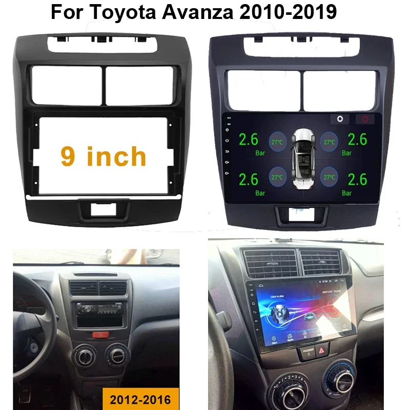 9 Inch Android Car Radio Fascia For Toyota Avanza 2010-2019 car panel MP5 Player Casing Frame 2din Head Unit Stereo Dash Cover