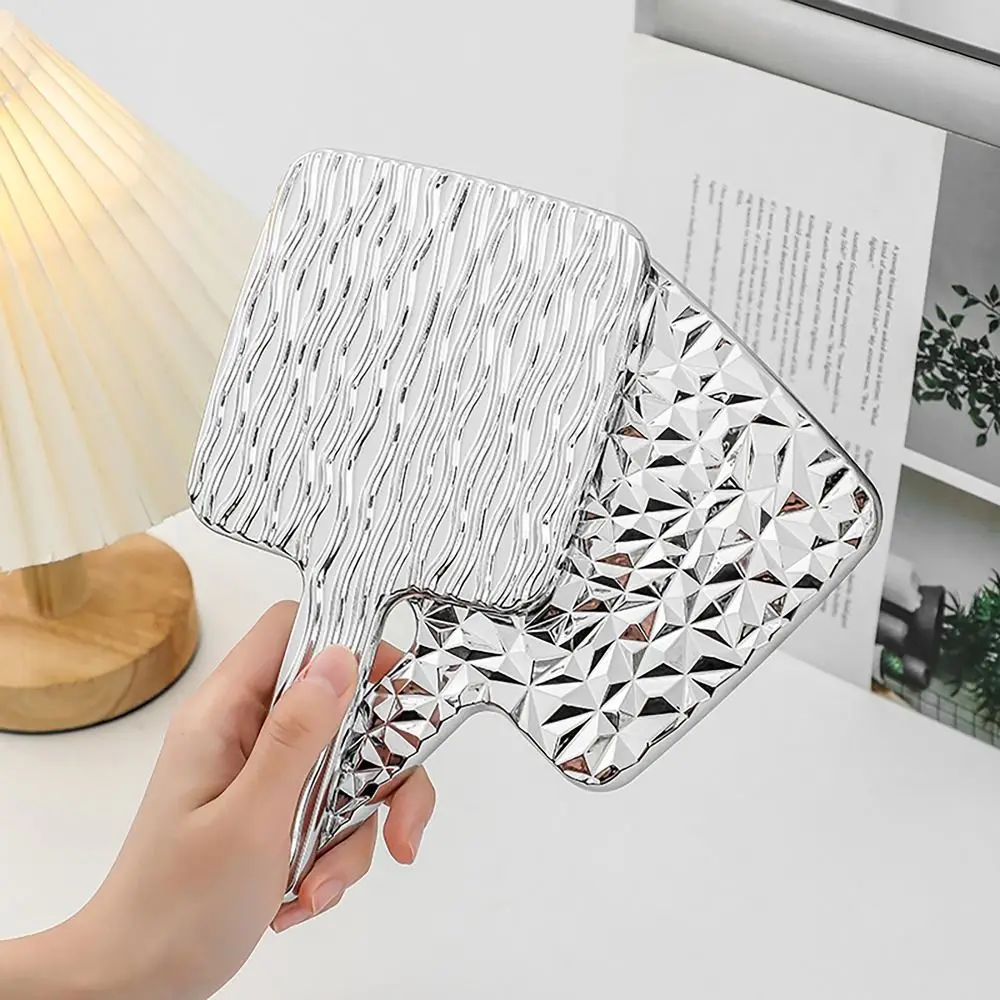 Foldable High Definition Makeup Mirror Water Ripple Suqare Handhold Mirror INS Style Dental Mirrors Gift