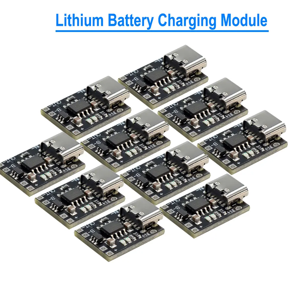 Painel De Carregamento De Bateria De Lítio Tipo-C Mini, Carregador De Bateria De Lítio Ternário, Placa De Proteção Do Módulo, 3.7V, 4.5 V, 10Pcs, 5Pcs