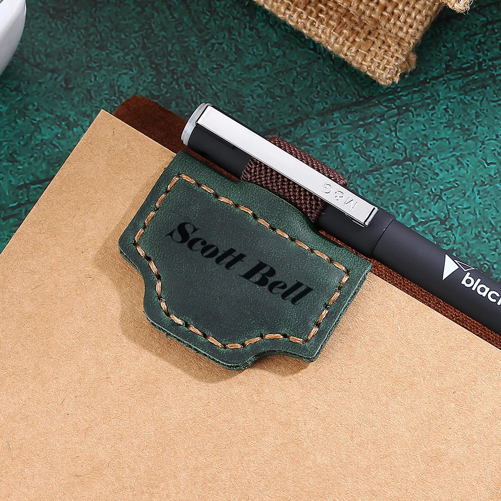 

Персонализированные инициалы на заказ, винтажный магнитный кожаный маленький держатель для ручек Crazy Horse