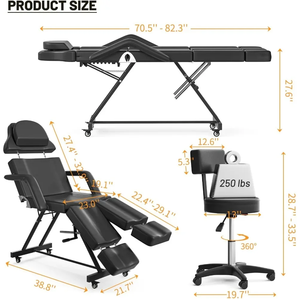 سرير وشم محمول على عجلات لعلاجات السبا والعلاجات التجميلية #4